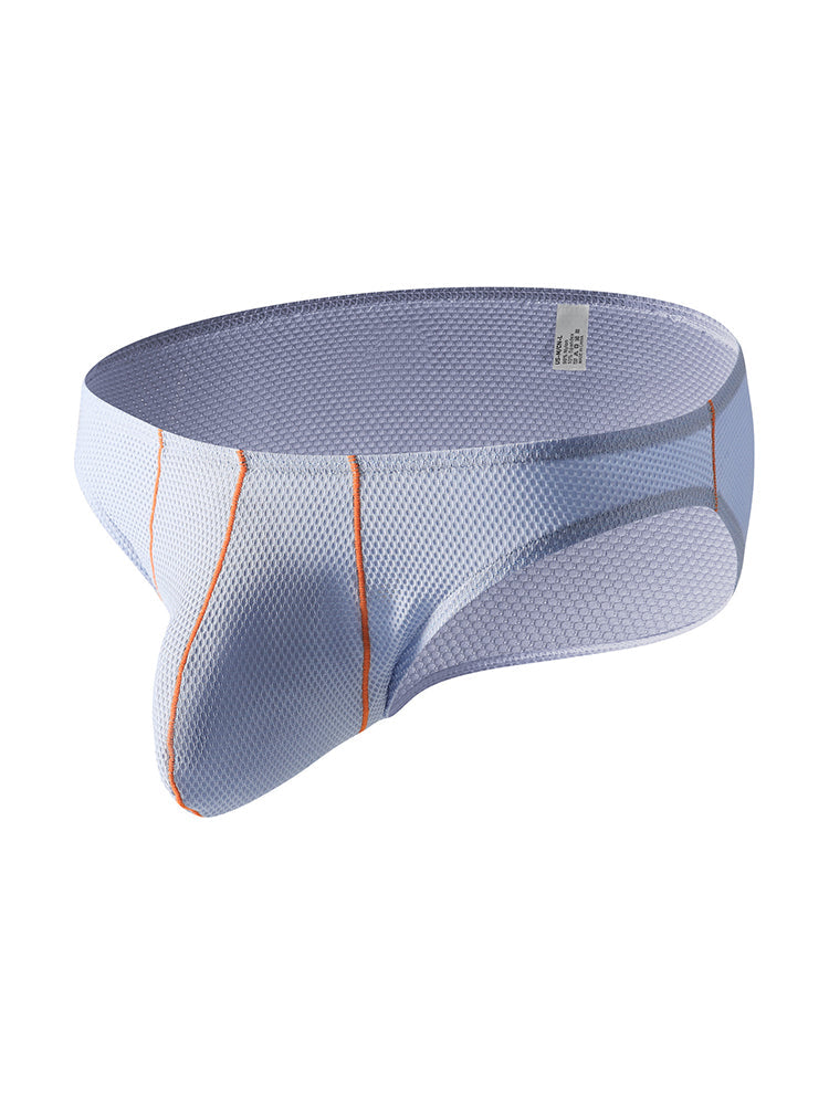 4 Pack Men's Low-Rise Textured Solid Briefs with Enhanced Pouch