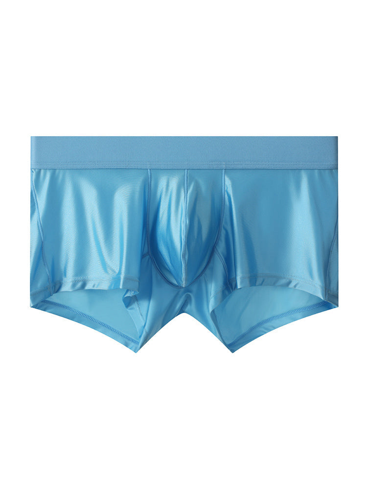 Men's Wide Elastic Waistband Solid Color Enhancing Pouch Trunks