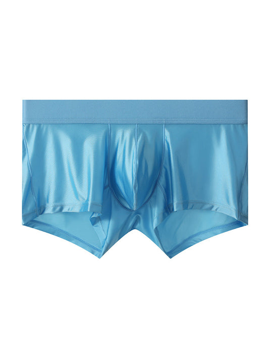 Men's Wide Elastic Waistband Solid Color Enhancing Pouch Trunks