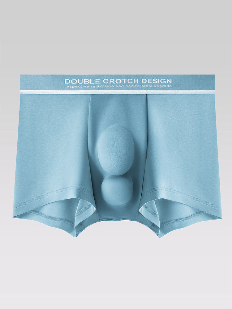 2 Pack Men's Ultra-Soft Modal Double Supportive Pouch Skin-Friendly Soft Trunks