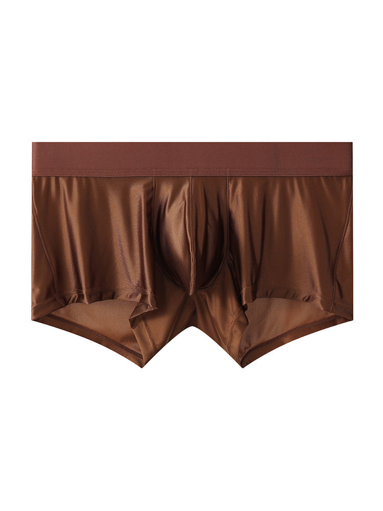 Men's Wide Elastic Waistband Solid Color Enhancing Pouch Trunks