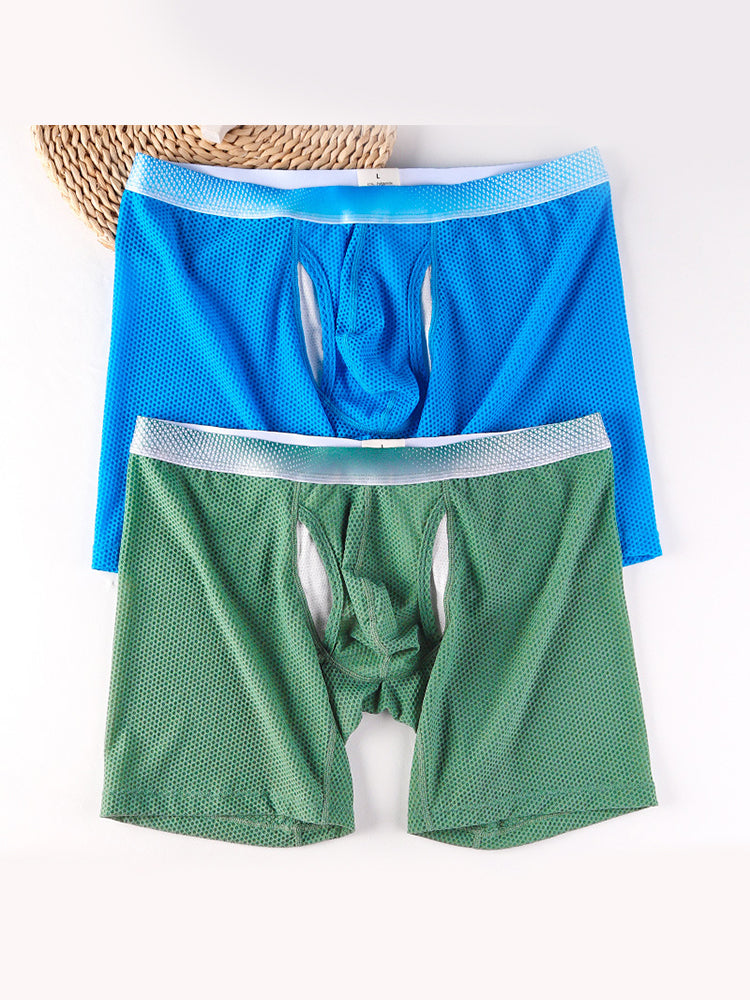 2 Pack Men's Ice Silk Ultra-Soft Mesh Breathable Cooling Comfort Midway Briefs