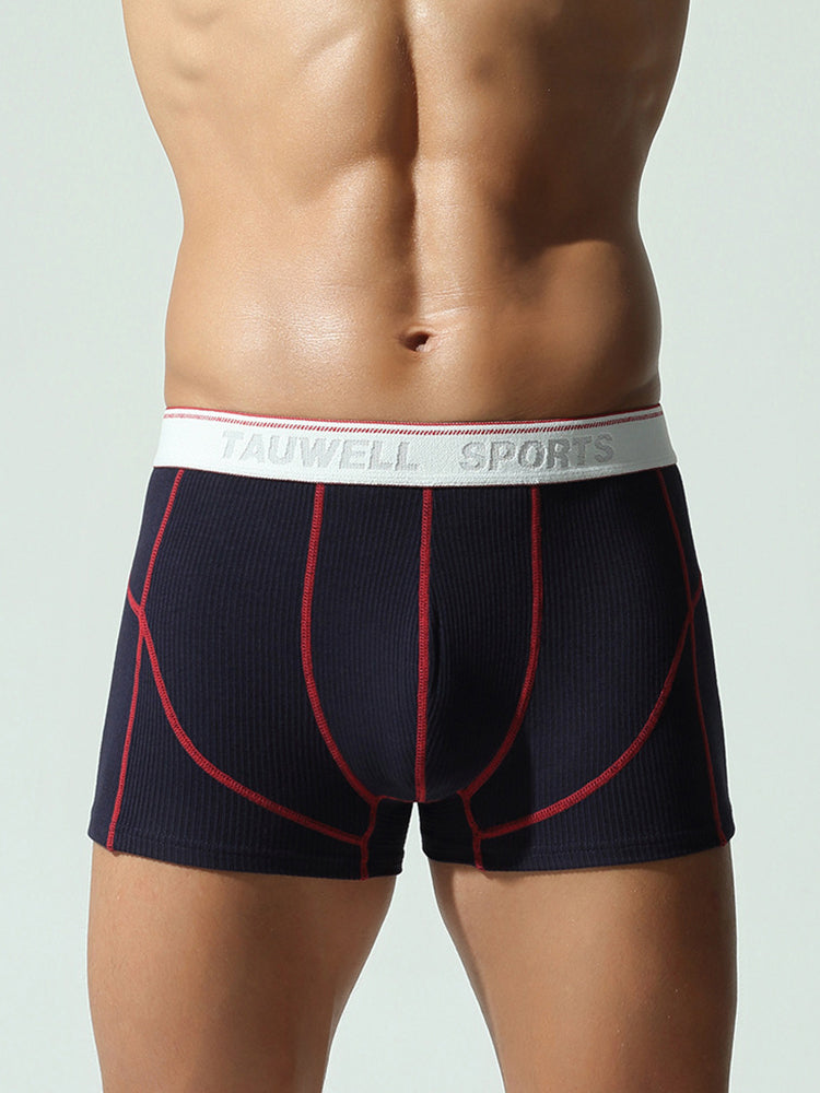 2 Pack Men's Mid-Rise Solid Color Seamless Soft & Comfort Stretch Fit Trunks