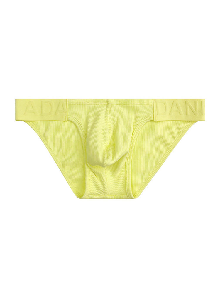 2 Pack Men's Low-Rise High-Cut Ribbed Cotton Bikini