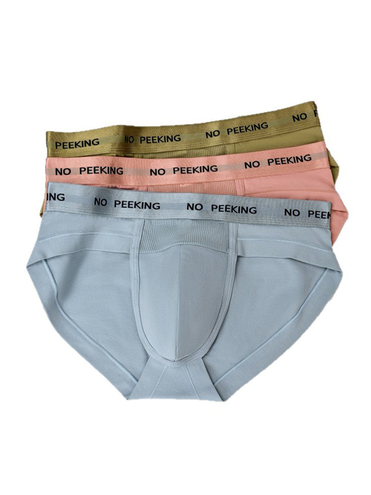 3 Pack Men's One-Piece Cut Briefs with Enhanced Pouch and Stretch Waistband