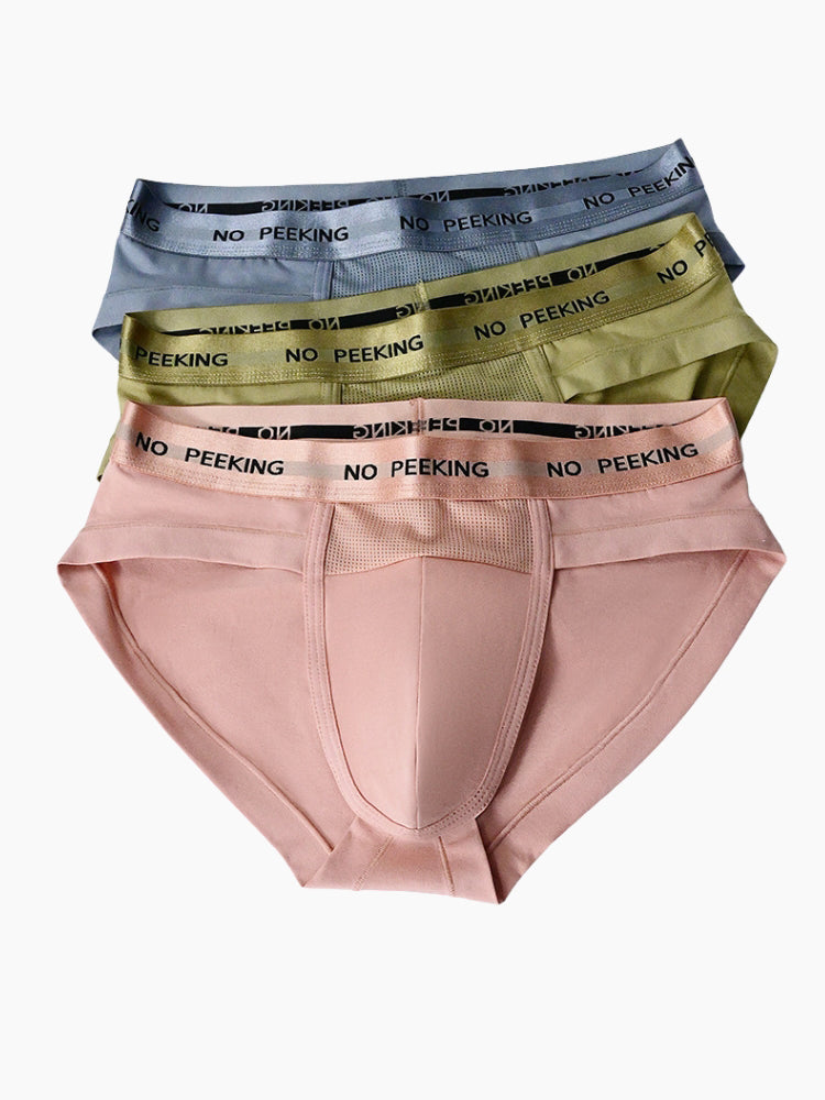 3 Pack Men's One-Piece Cut Briefs with Enhanced Pouch and Stretch Waistband