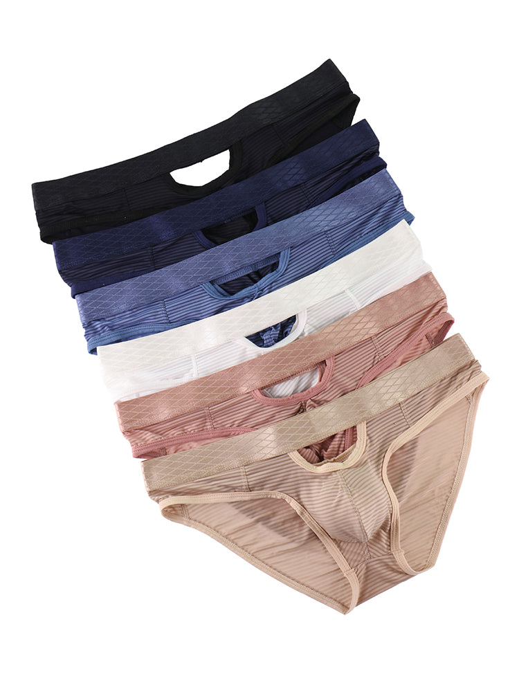 4 Pack Men's Sexy Striped Design Day-Long Comfort Soft-Touch Waistband Bikini