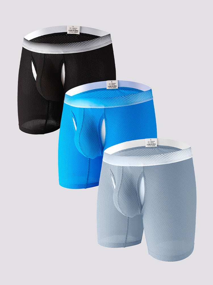 2 Pack Men's Ice Silk Ultra-Soft Mesh Breathable Cooling Comfort Midway Briefs