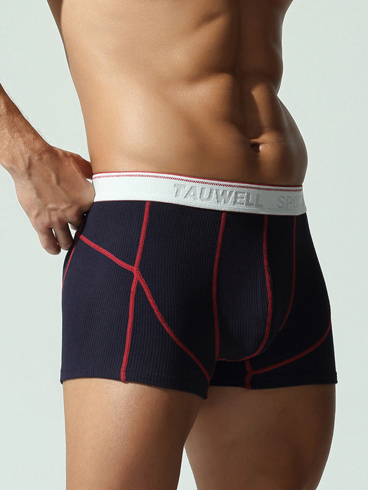 2 Pack Men's Mid-Rise Solid Color Seamless Soft & Comfort Stretch Fit Trunks