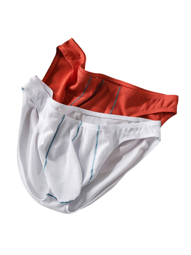 4 Pack Men's Low-Rise Textured Solid Briefs with Enhanced Pouch