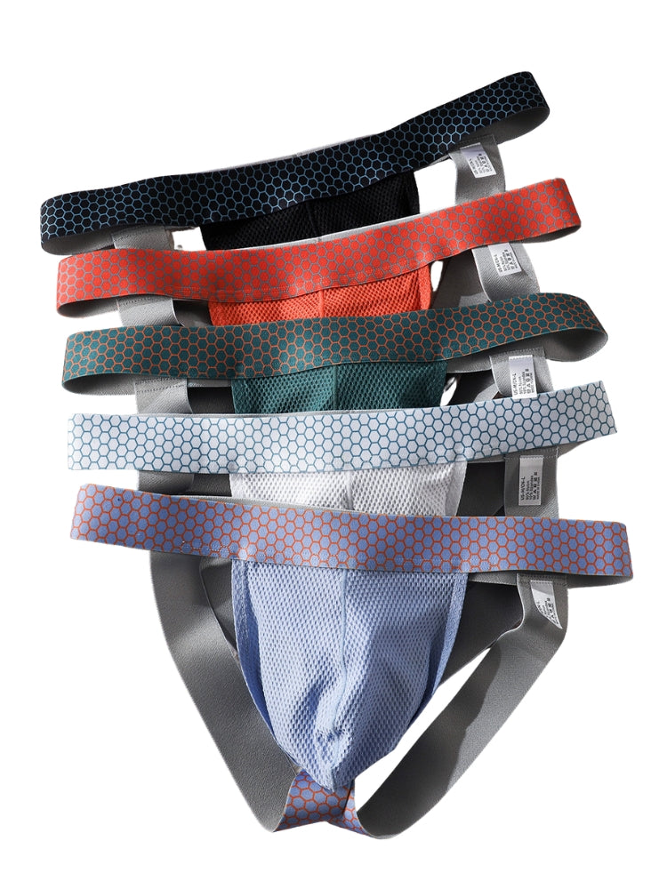 4 Pack Men's Solid Color Seamless Comfort Sporty Cut Cooling Touch Stretch Fit Jockstrap