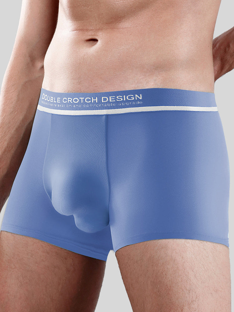 2 Pack Men's Ultra-Soft Modal Double Supportive Pouch Skin-Friendly Soft Trunks