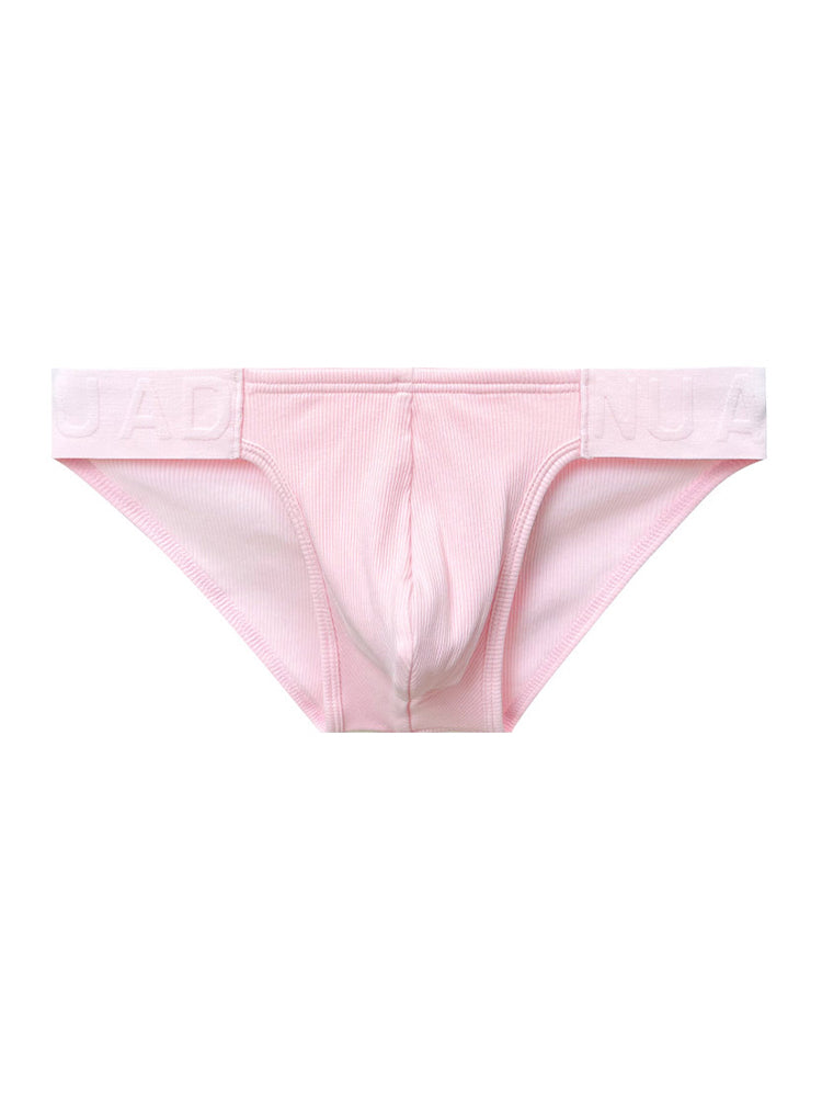 2 Pack Men's Low-Rise High-Cut Ribbed Cotton Bikini