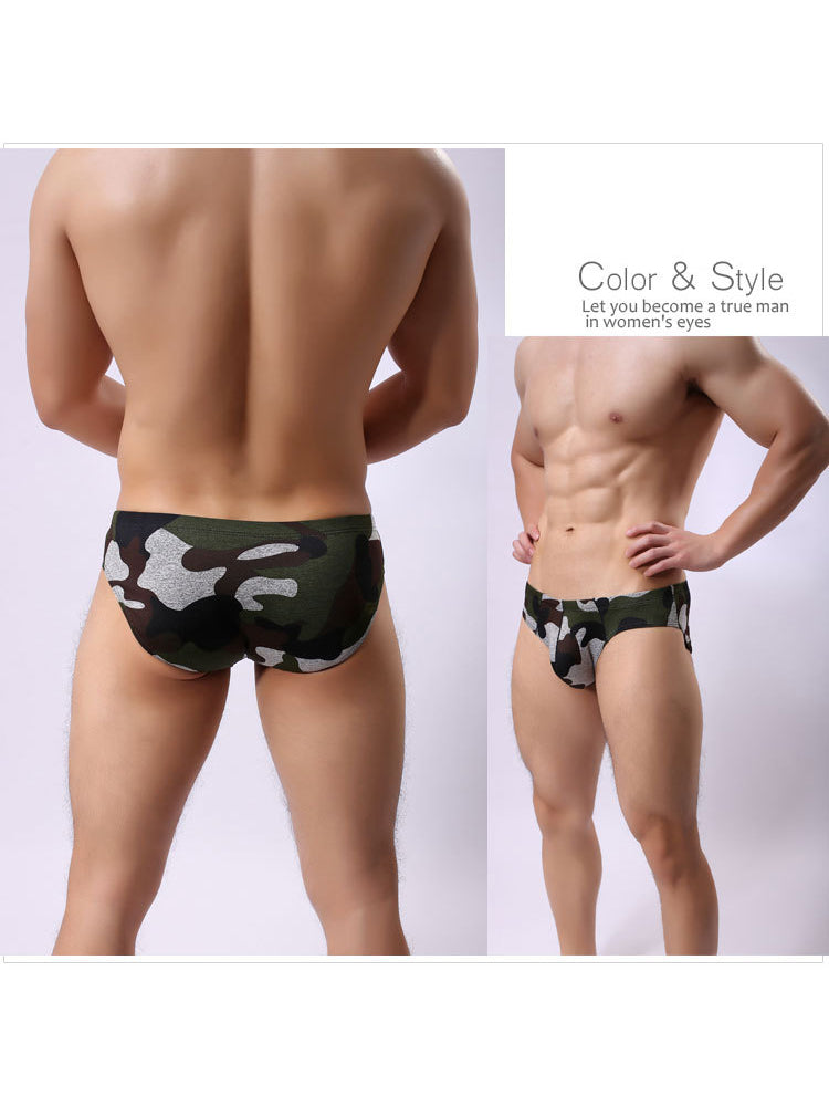 2 Pack Men's Camo Print U-Pouch Briefs