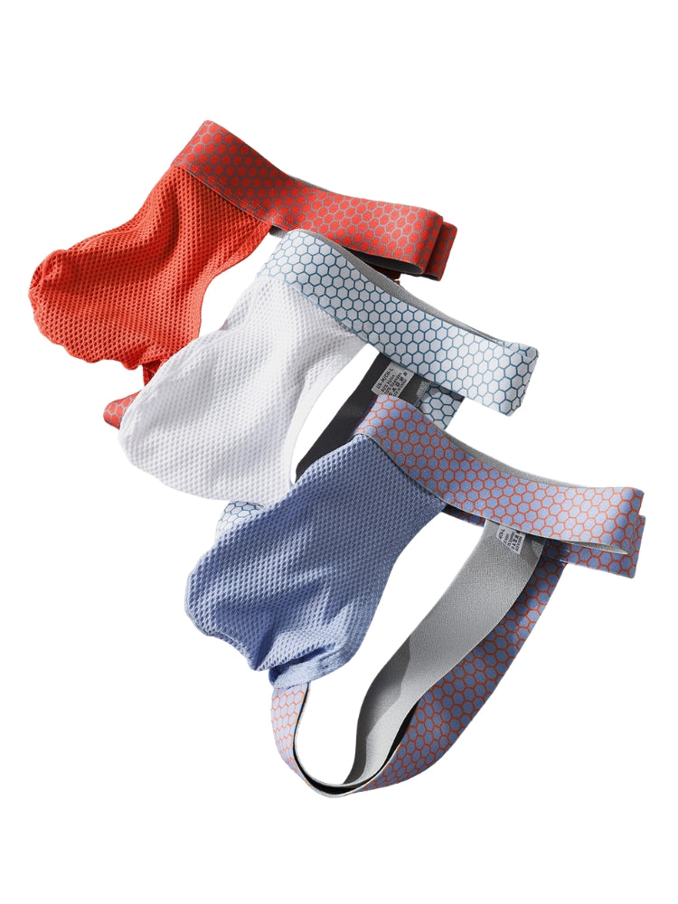 4 Pack Men's Solid Color Seamless Comfort Sporty Cut Cooling Touch Stretch Fit Jockstrap