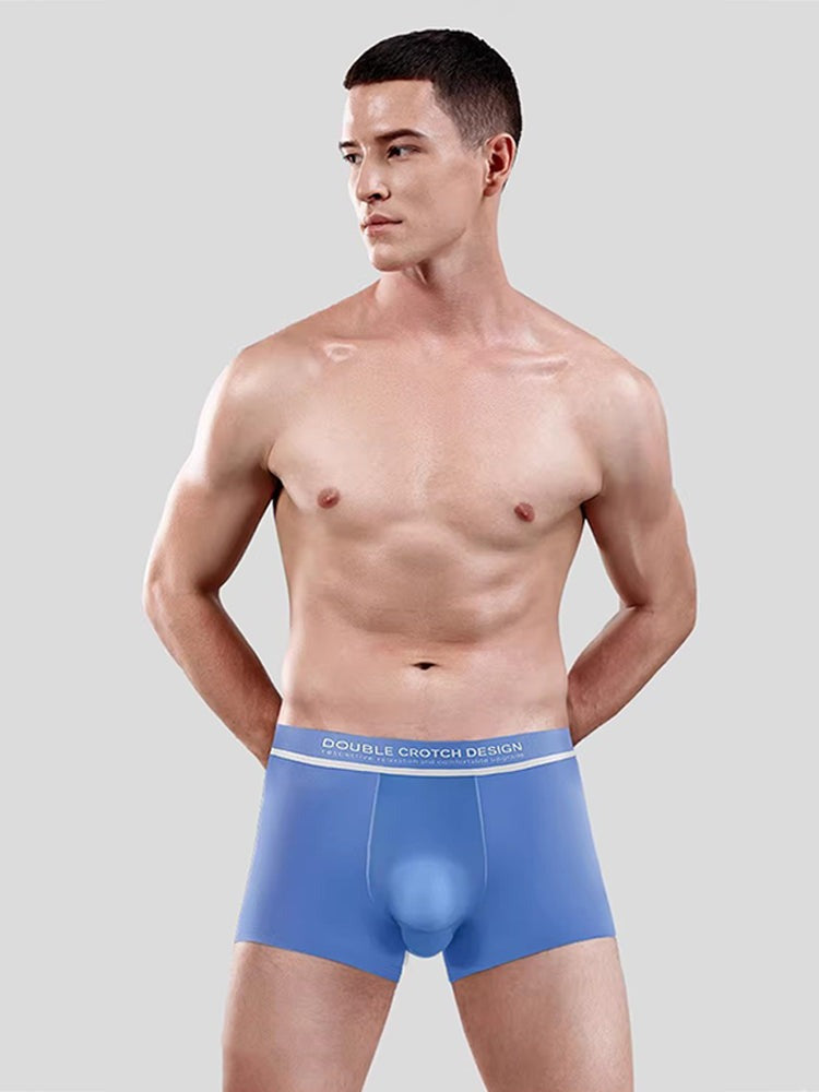 2 Pack Men's Ultra-Soft Modal Double Supportive Pouch Skin-Friendly Soft Trunks