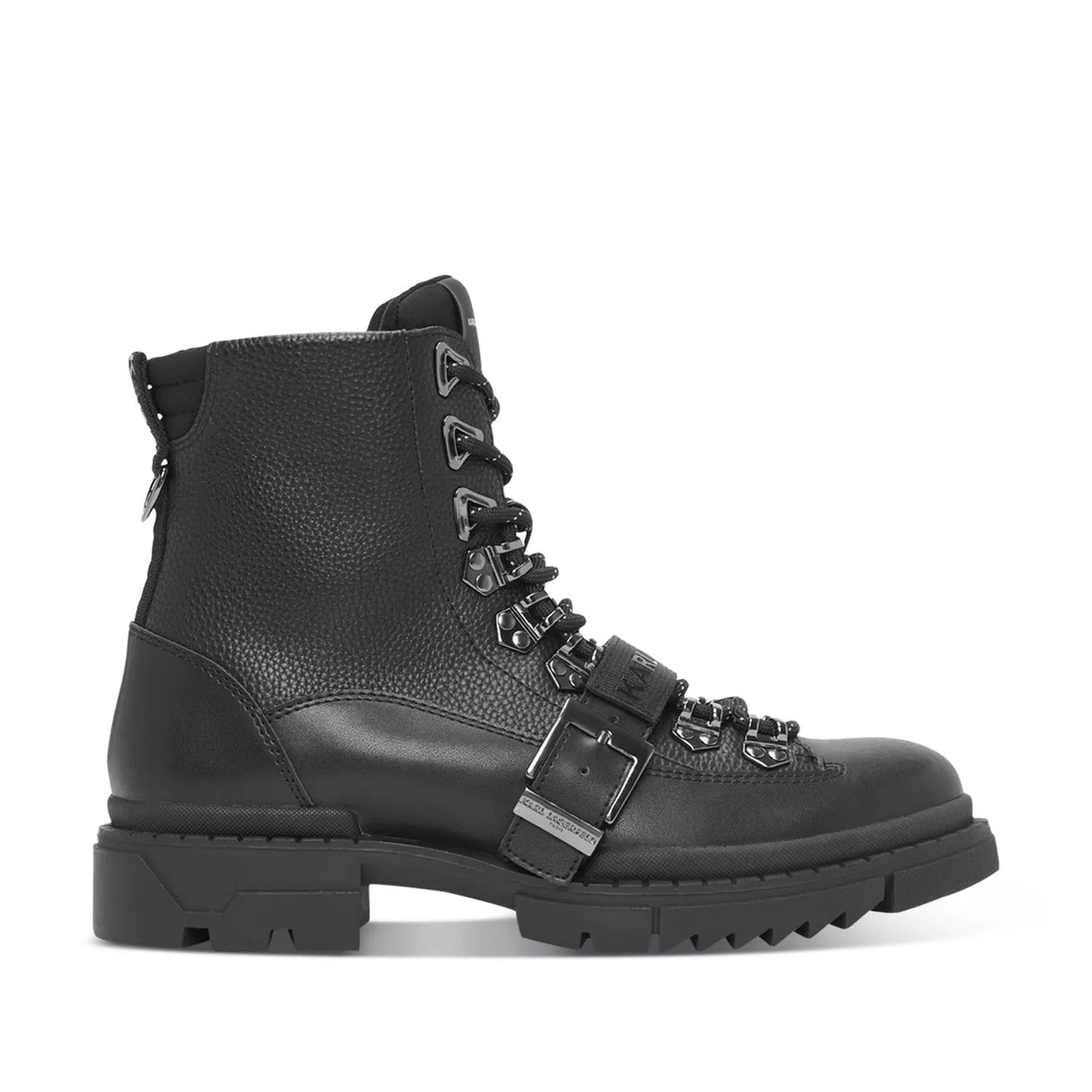 Tumbled Leather Top Buckle Strap Boots