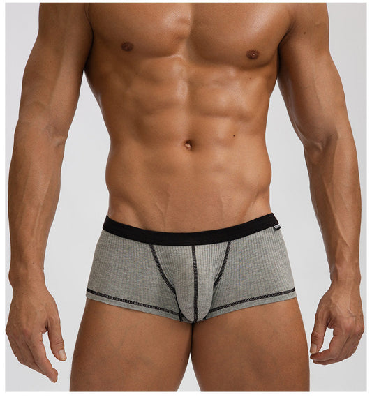 Ribbed Breathable Hip-lifting Thin Men's Underwear With Large Pouch