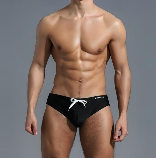 Men's Low-Rise Sexy Swim Briefs – Ideal for Hot Springs & Beach Vacations; Designed for a Flattering Fit on Muscular Physiques (Modesty-Conscious Design)