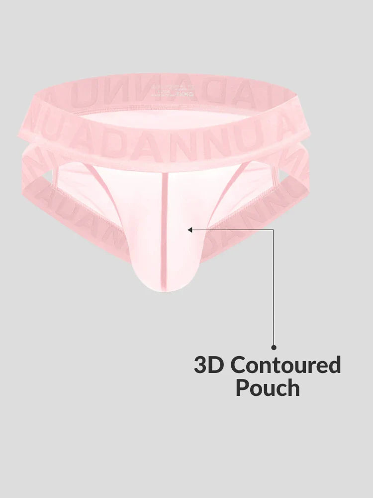 2 Pack Men's Sexy Odor-Control Stretch Fit Semi-Transparent Sporty Cut Bikini