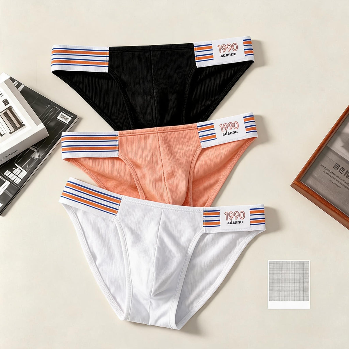 Pure Cotton Ribbed Sports Briefs