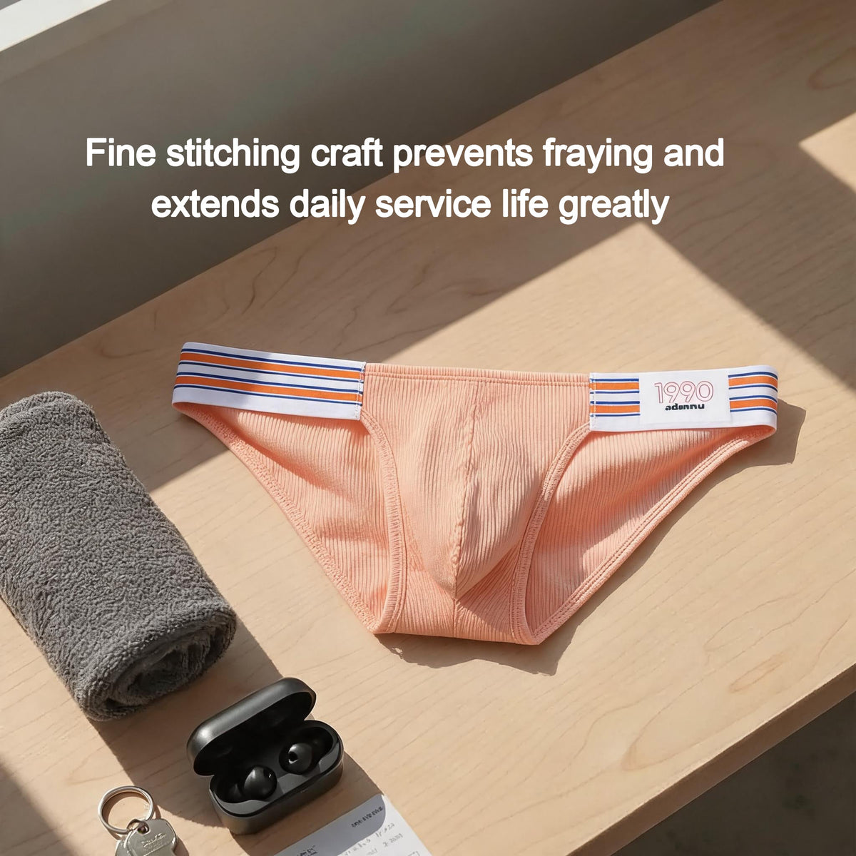 Pure Cotton Ribbed Sports Briefs