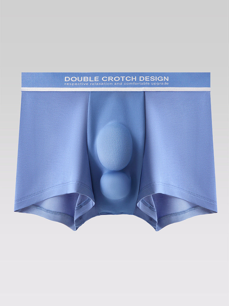 2 Pack Men's Ultra-Soft Modal Double Supportive Pouch Skin-Friendly Soft Trunks