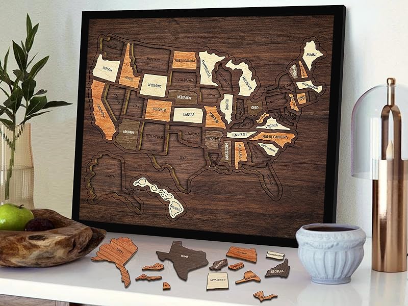 US Wooden USA Travel Map Puzzle