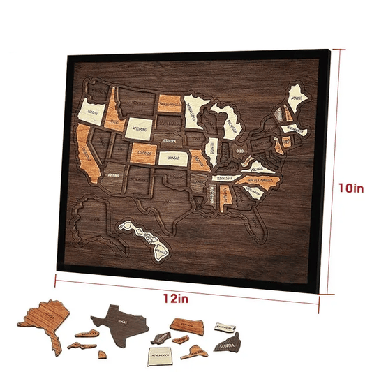 US Wooden USA Travel Map Puzzle