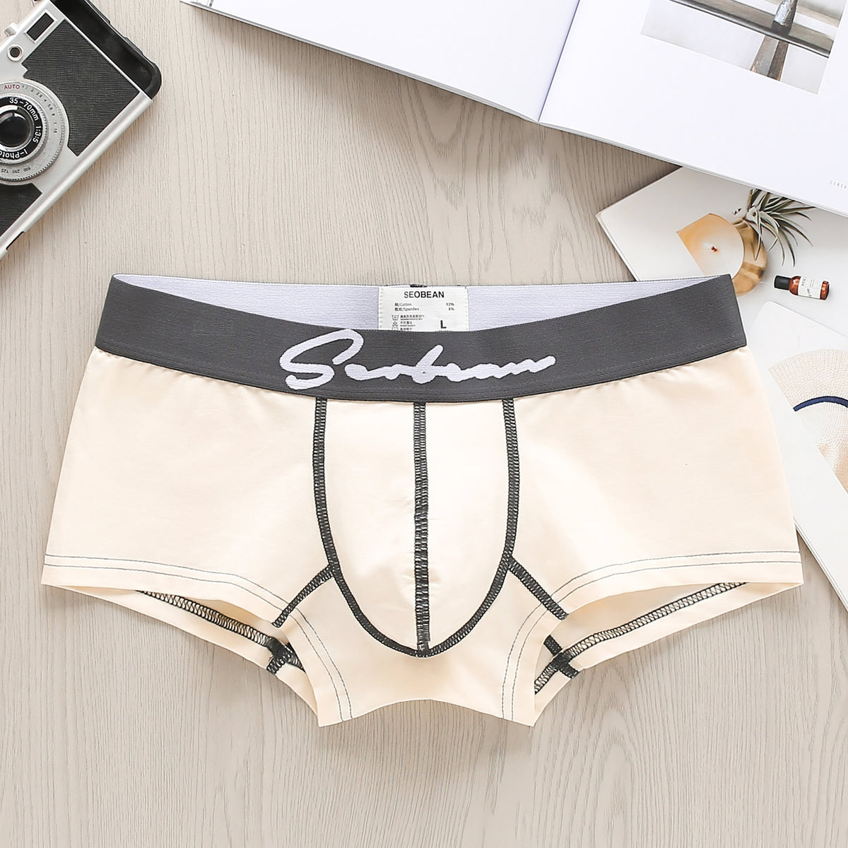 Men's Breathable Cotton Low Waist Boxer Briefs