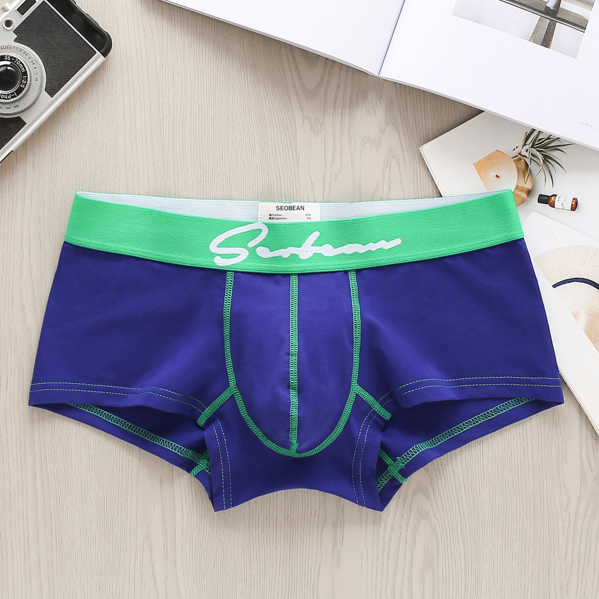 Men's Breathable Cotton Low Waist Boxer Briefs