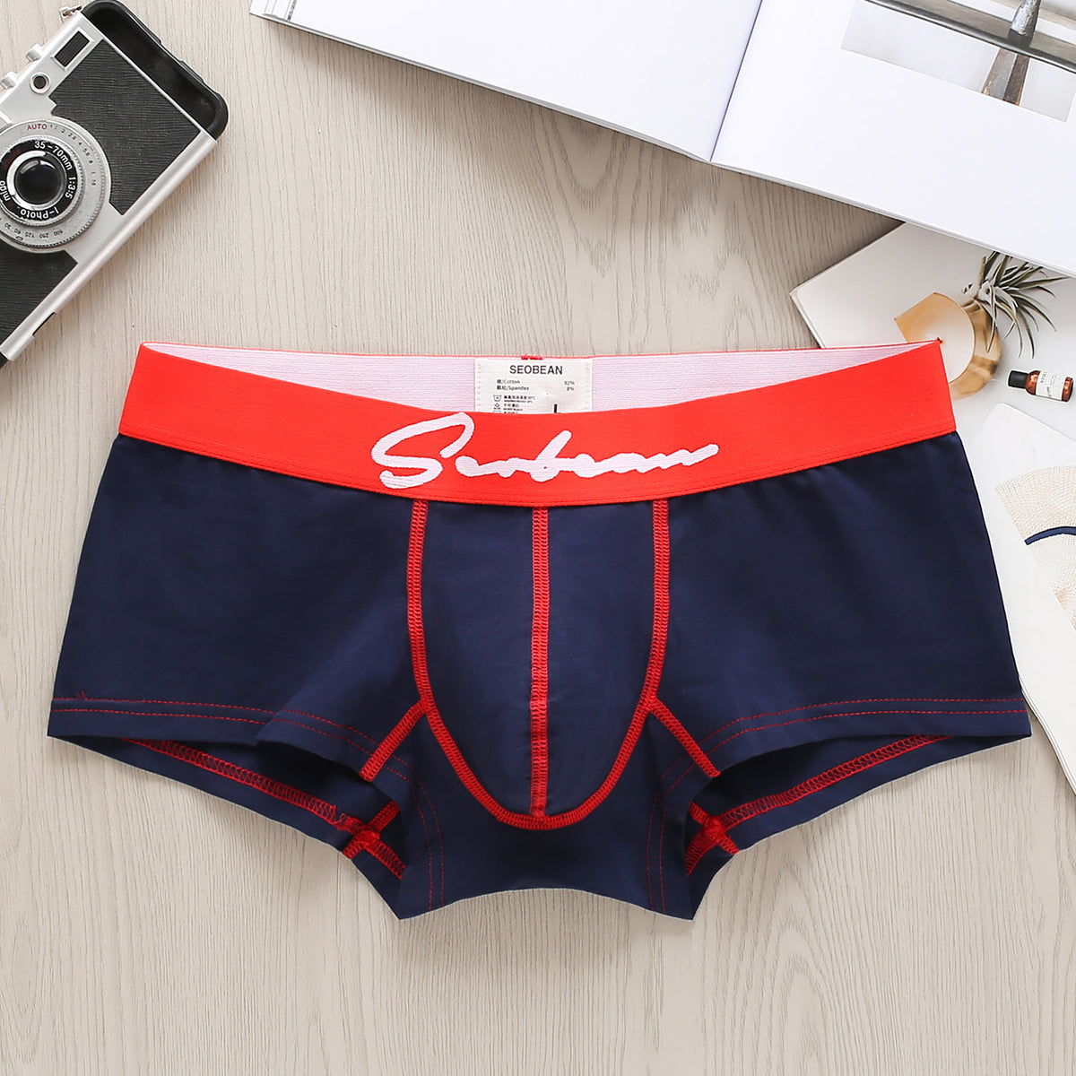 Men's Breathable Cotton Low Waist Boxer Briefs
