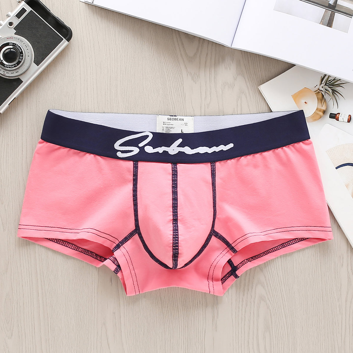 Men's Breathable Cotton Low Waist Boxer Briefs