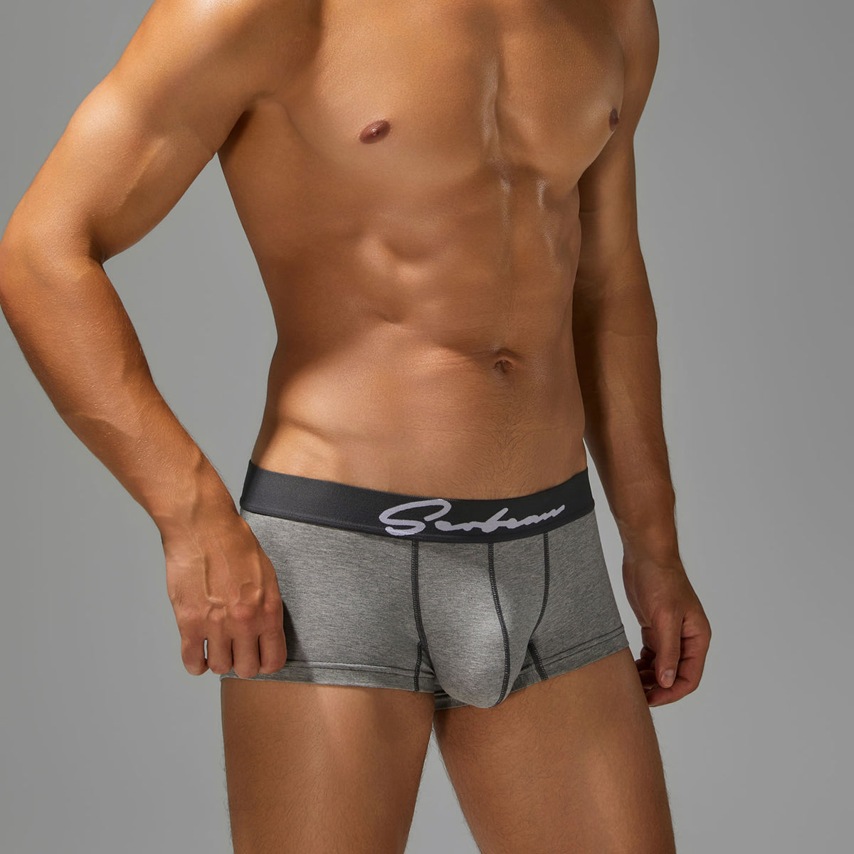 Men's Breathable Cotton Low Waist Boxer Briefs