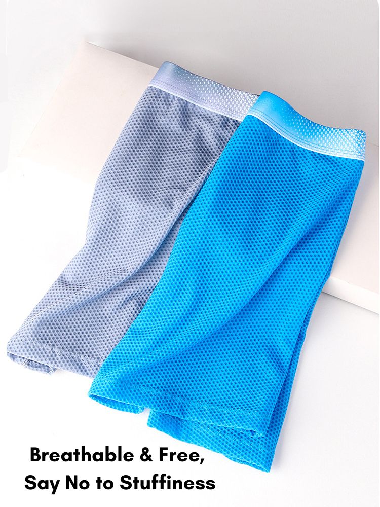 2 Pack Men's Ice Silk Ultra-Soft Mesh Breathable Cooling Comfort Midway Briefs