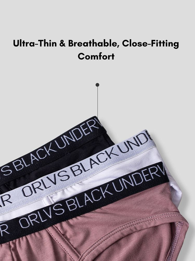 2 Pack Men's Trendy Seamless Waistband Ultra-Soft Fabric Stay-Put Fit Briefs
