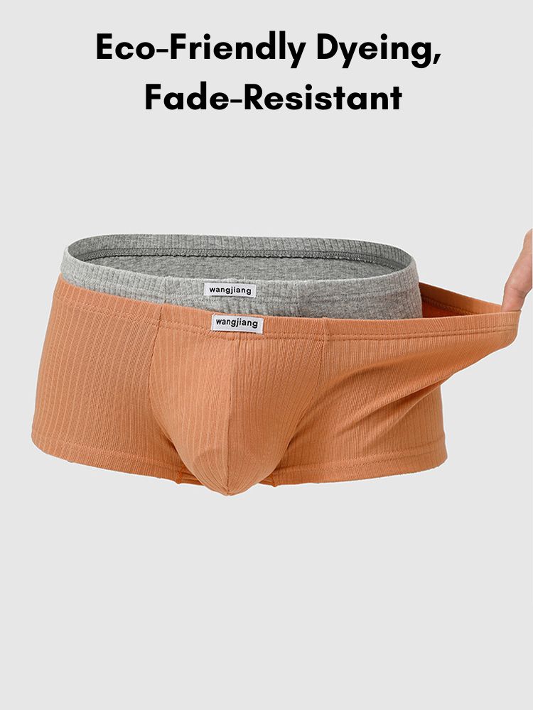 2 Pack Premium Cotton Double-Layered Gusset Breathable U-Pouch Trunks