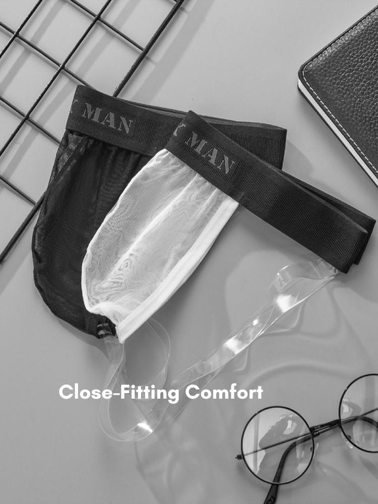 2 Pack Men's Stay-Put Fit Silky Touch Skin-Friendly Chafe-Free Design Jockstrap
