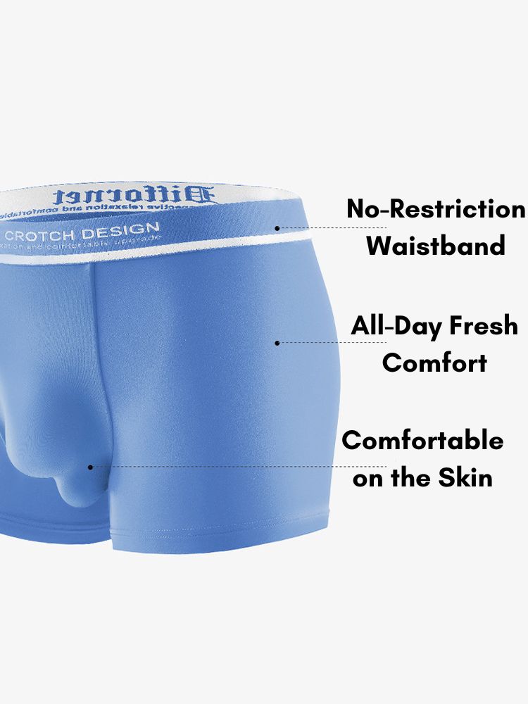 2 Pack Men's Ultra-Soft Modal Double Supportive Pouch Skin-Friendly Soft Trunks
