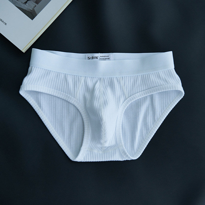 Men's Solid Color Breathable Threaded Stretch Underwear