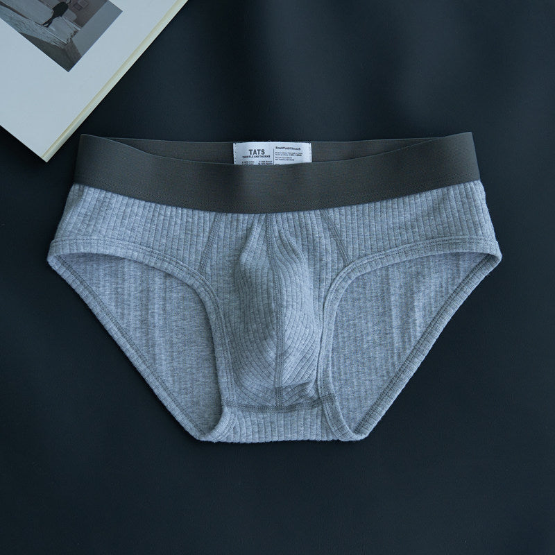 Men's Solid Color Breathable Threaded Stretch Underwear