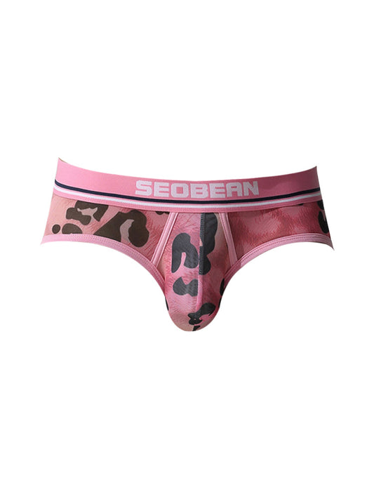 2 Pack Men's Leopard print Sexy Anti-Chafing Comfy Waistband Sporty Cut Bikini