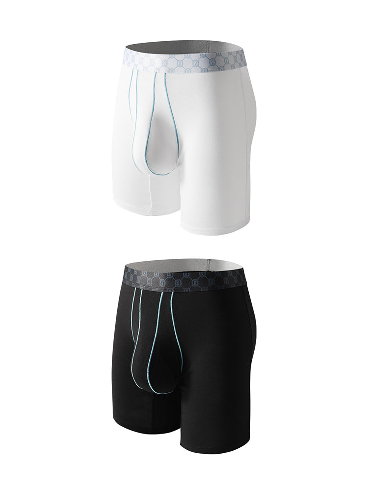 2 Pack Men's Solid Color Anti-Chafing Comfy Waistband Stretch Fit Midway Briefs