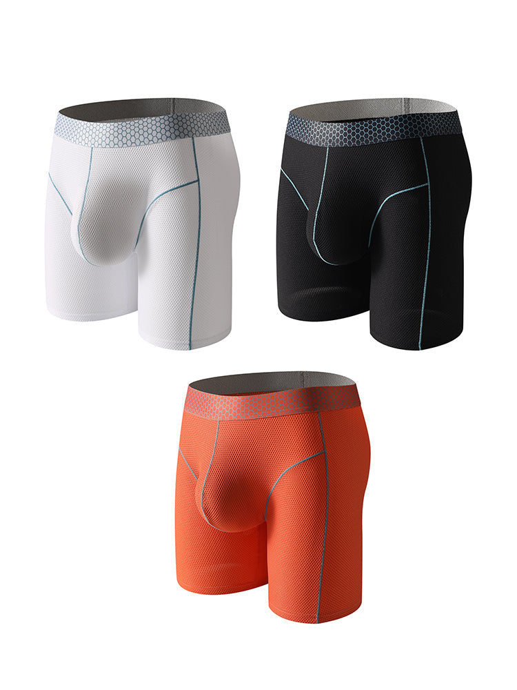 3 Pack Men's Mid-Rise Sporty Cut Full Coverage Anti-Chafing Odor-Control Midway Briefs