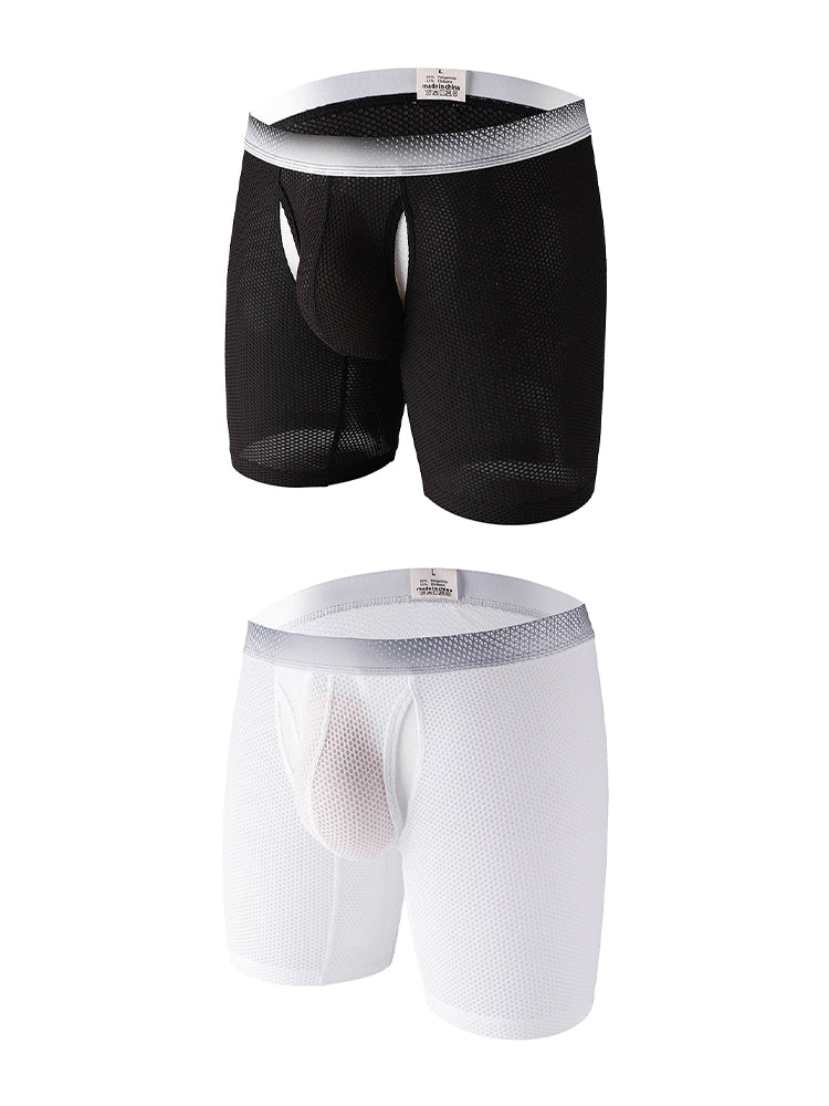 2 Pack Men's Ice Silk Ultra-Soft Mesh Breathable Cooling Comfort Midway Briefs
