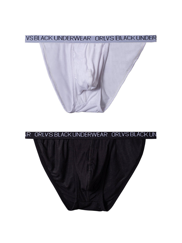 2 Pack Men's Soft Modal Bikini with U-Shaped Pouch and Stretch Waistband