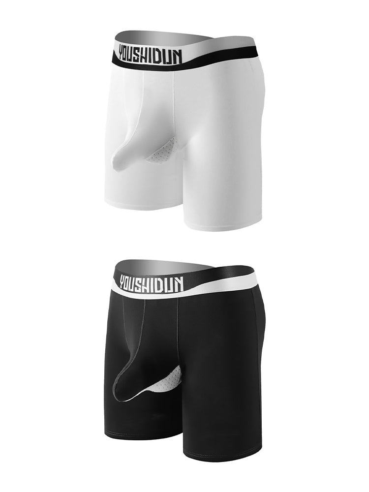 2 Pack Men's Supportive Separated Pouch Ultra-Soft Anti-Chafing Midway Briefs