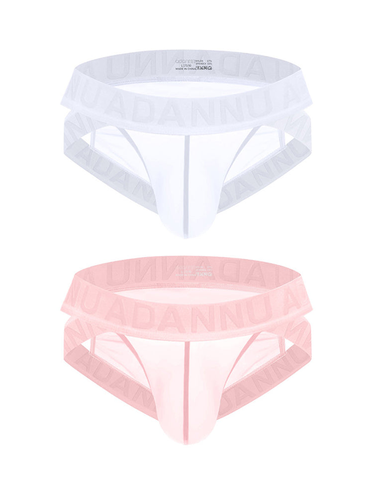 2 Pack Men's Sexy Odor-Control Stretch Fit Semi-Transparent Sporty Cut Bikini