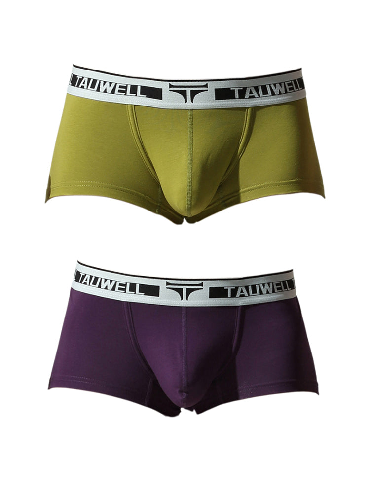 2 Pack Men's Ultra-Soft Breathable Cotton Supportive Fit Sporty Cut Comfy Trunks