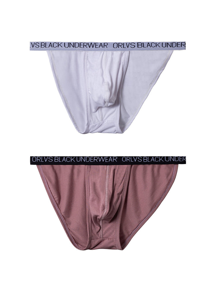 2 Pack Men's Soft Modal Bikini with U-Shaped Pouch and Stretch Waistband